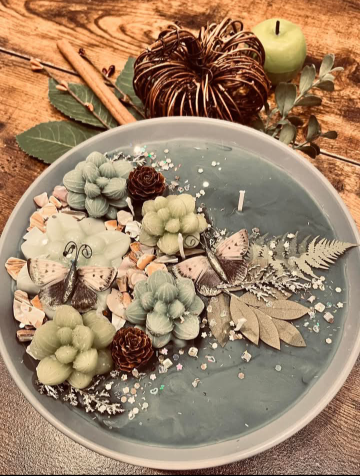 White Sage & Aloe Scenic Succulent Candle in 20oz Bowl