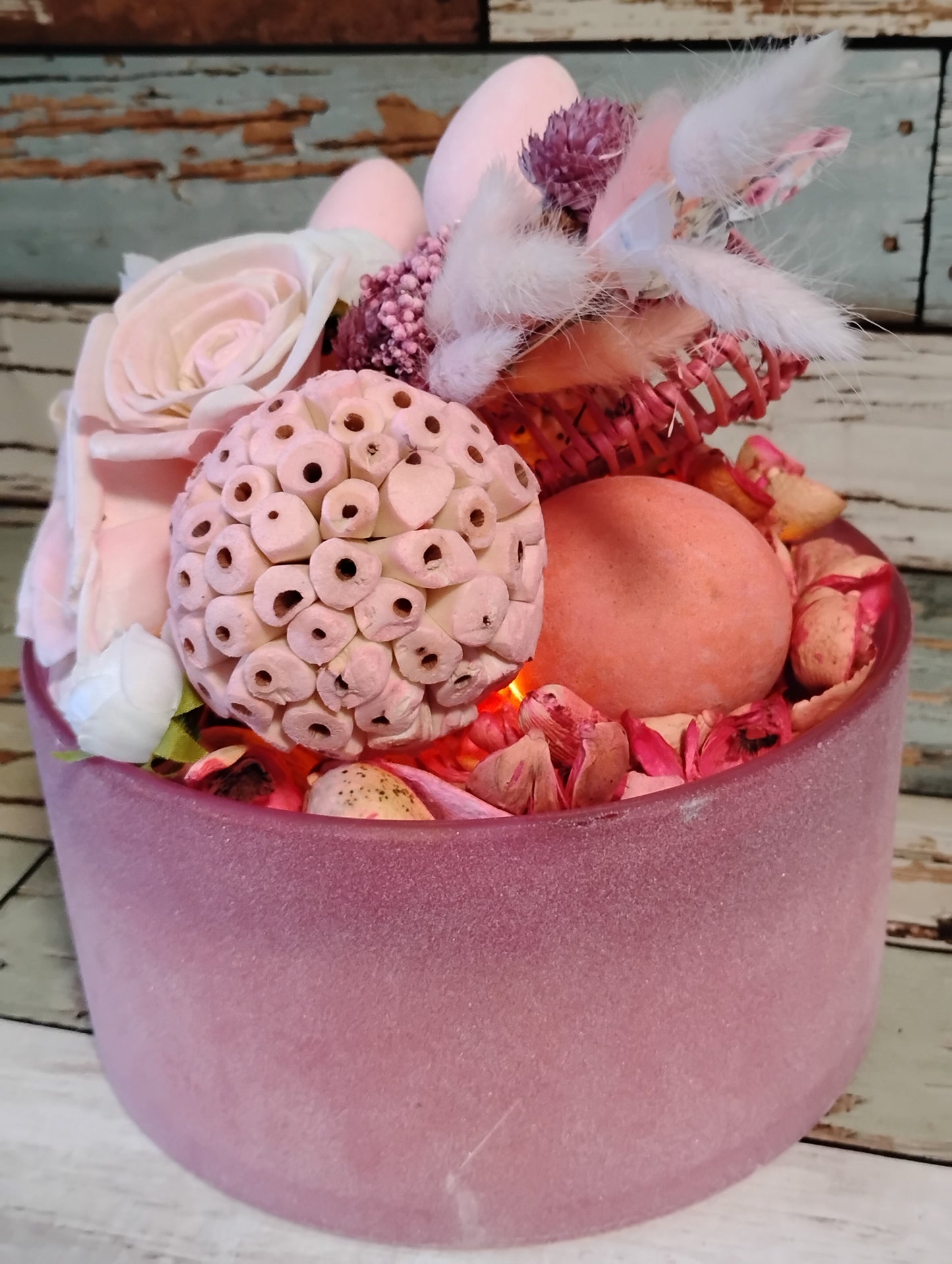 Pink Spring Scented Potpourri LED Candle