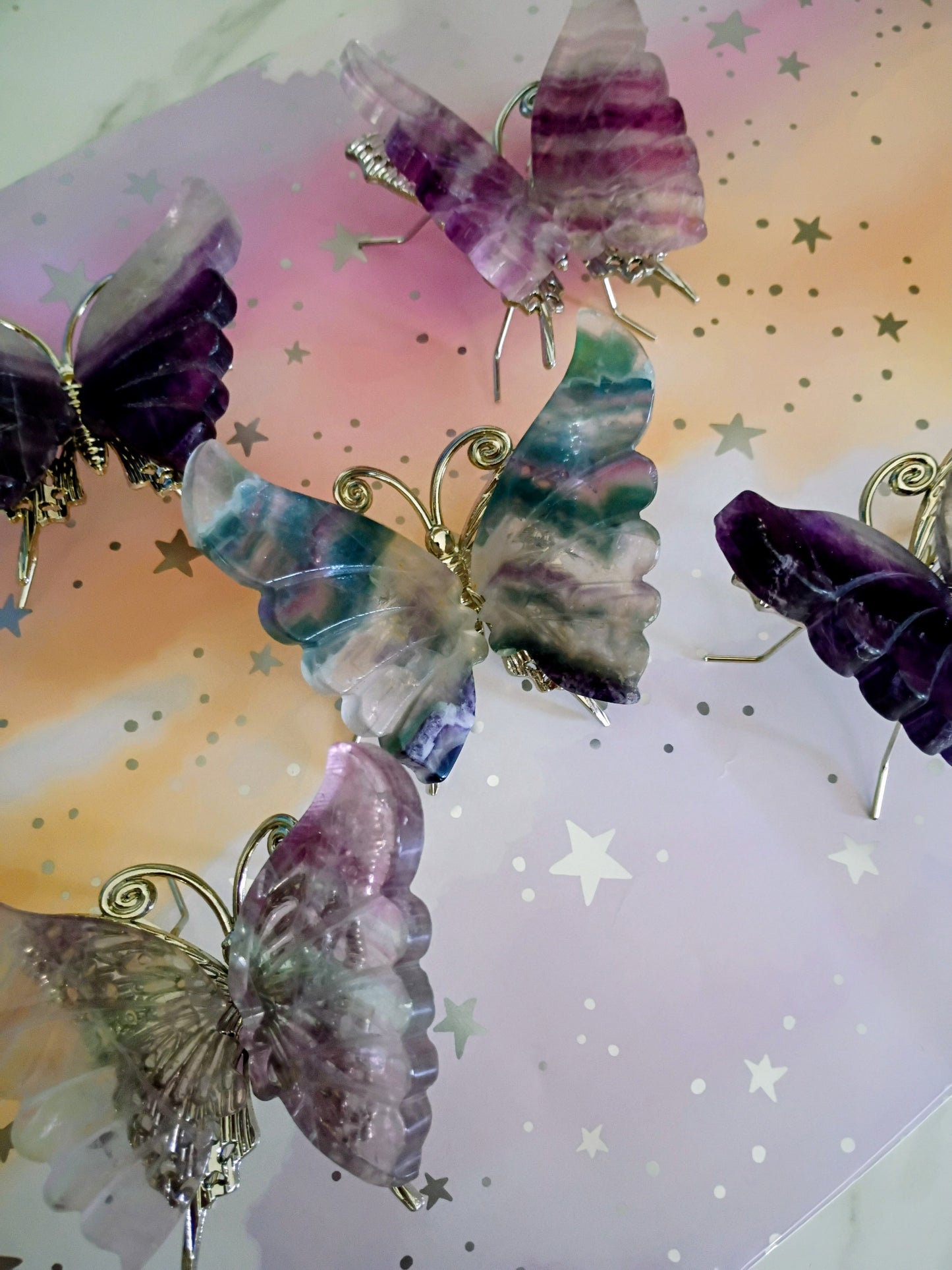 Rainbow Fluorite Butterfly, Green Striped
