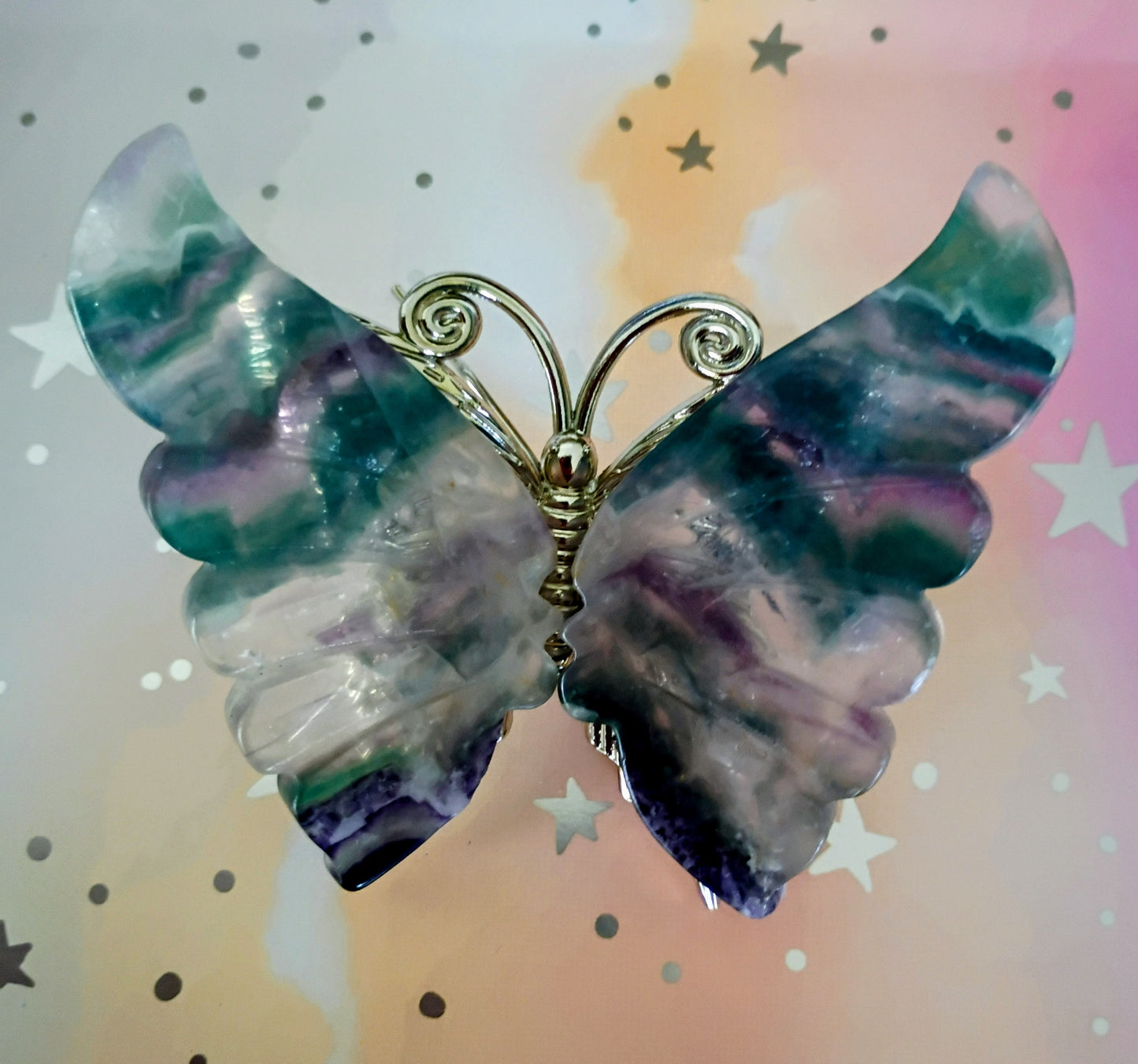 Rainbow Fluorite Butterfly, Green Striped
