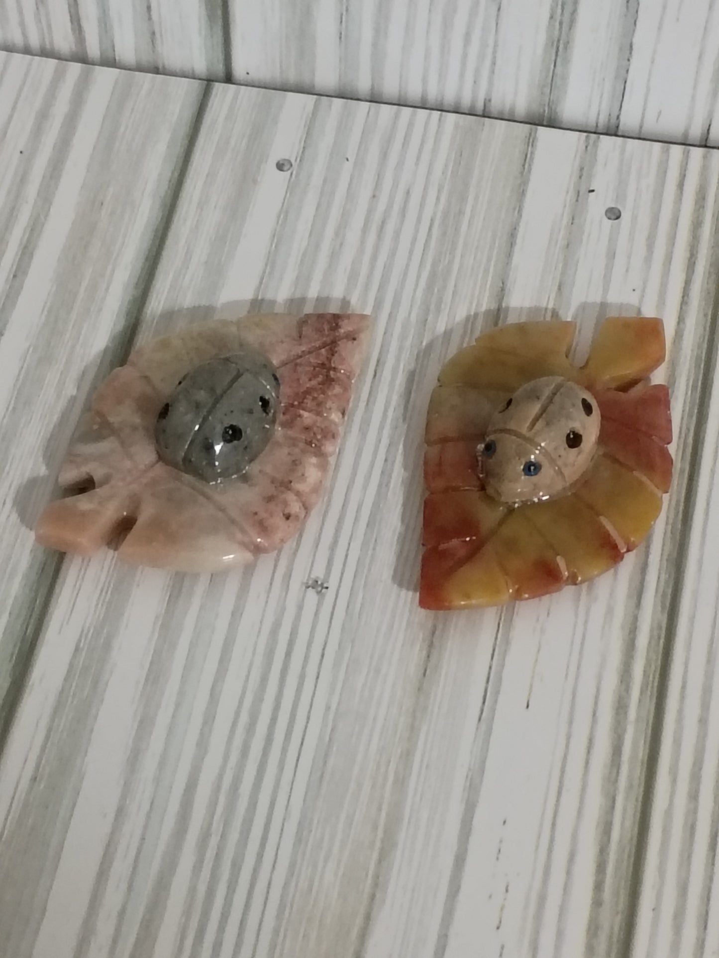 Ladybug on Leaf, Soapstone