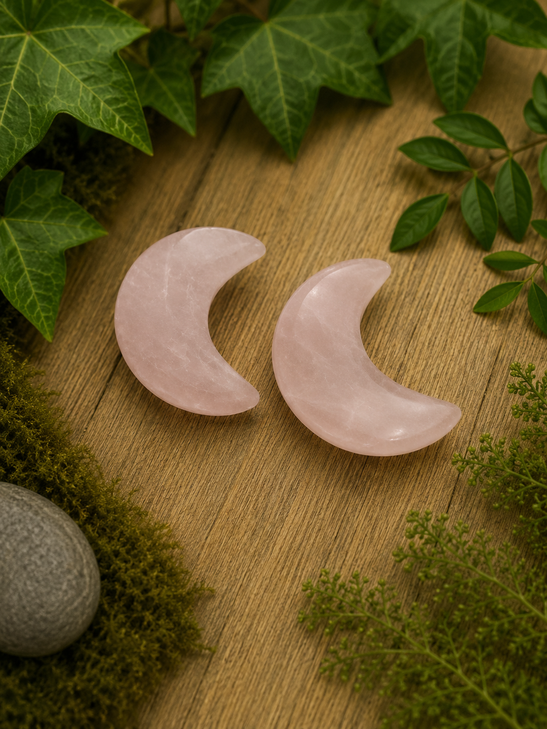Pink Mangano Crescent Moon