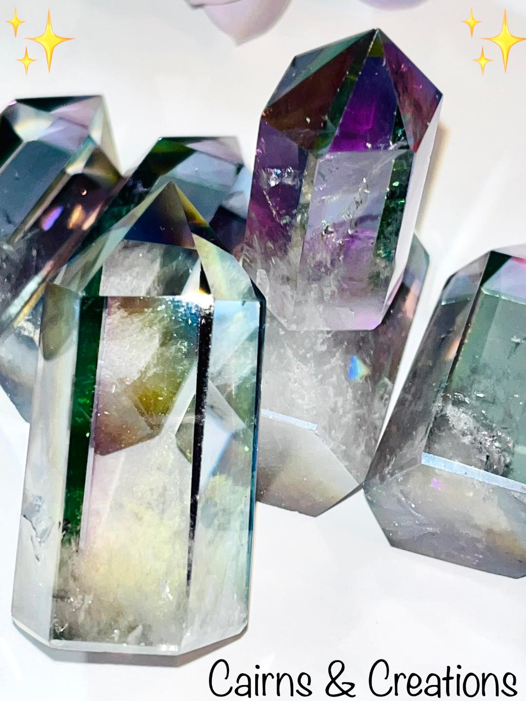 Tanzine Aura Quartz Obelisk