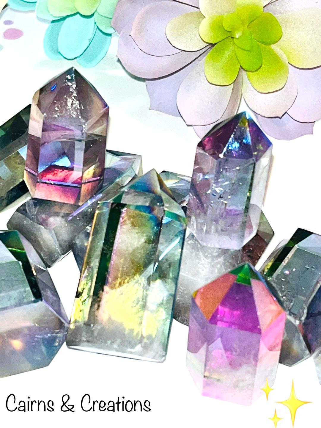 Tanzine Aura Quartz Obelisk